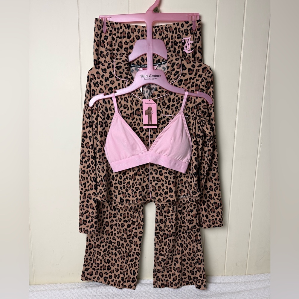 JUICY COUTURE leopard 3PC pajama set